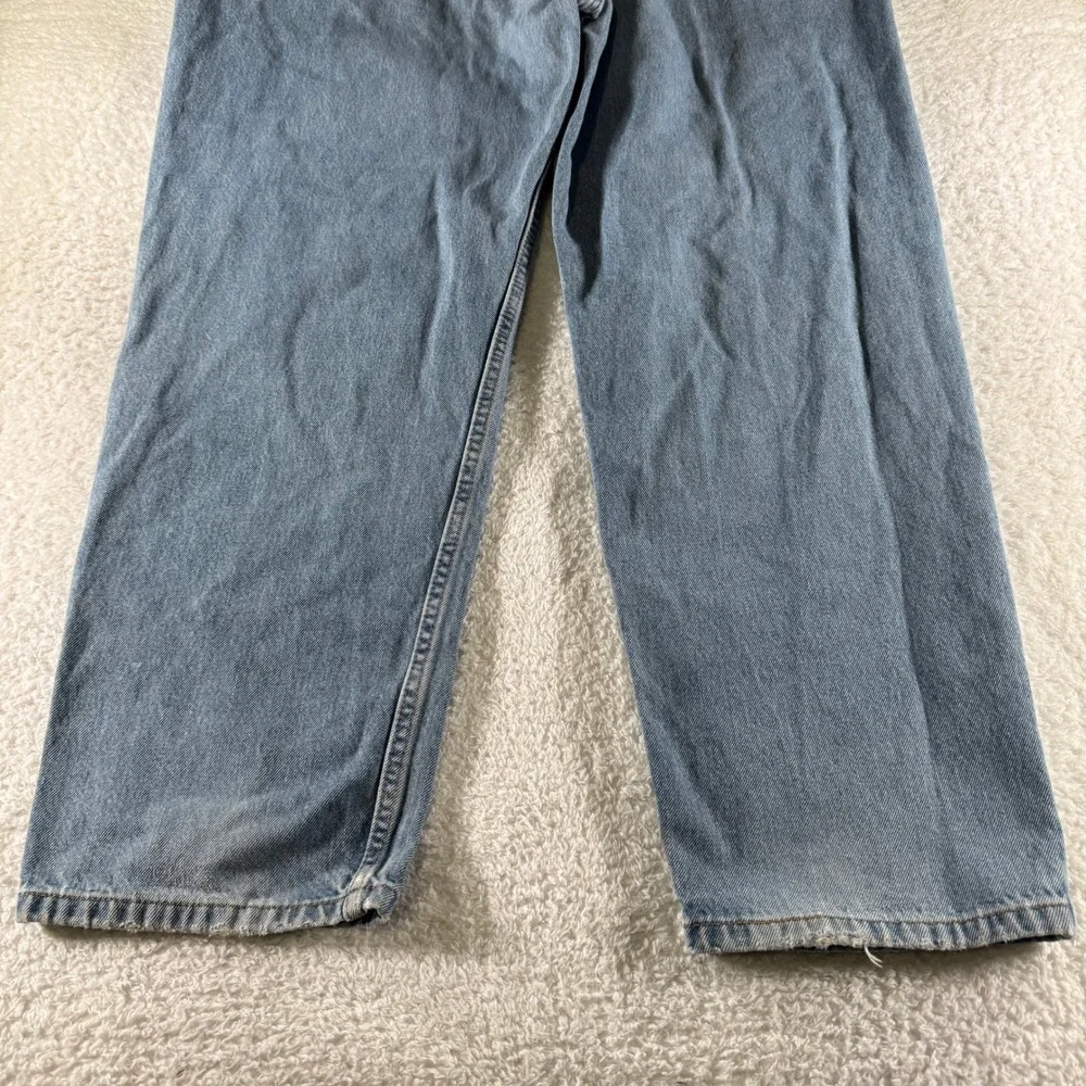 Levis 550 Relaxed Fit Straight Mens‎ Tag 44x30 Western Light Wash Blue Denim